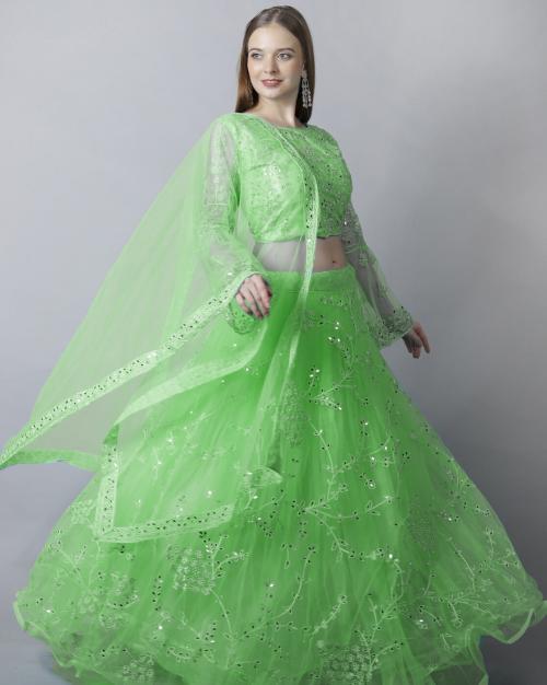 Embroidered Lehenga Choli Set with Dupatta