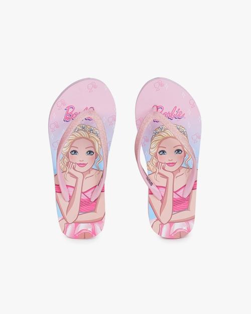 Barbie Print Thong-Strap Flip-Flops