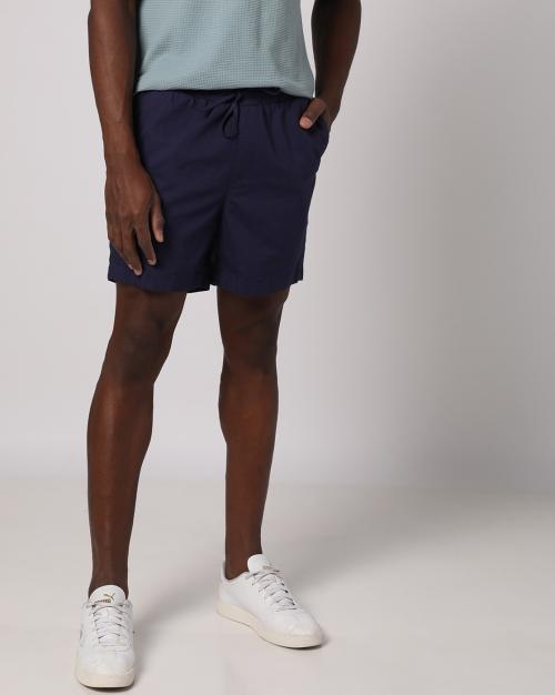 Flat-Front City Shorts with Drawstring
