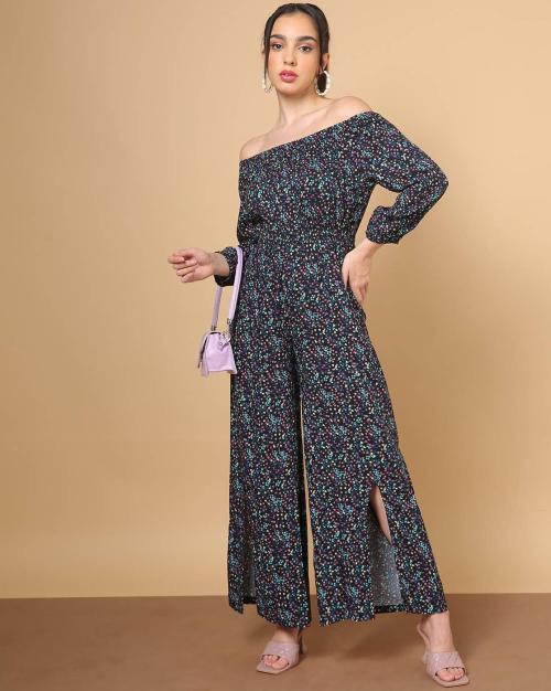 Floral Print Off-Shoulder Jumpsuit