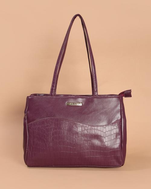 Croc-Embossed Shoulder Bag