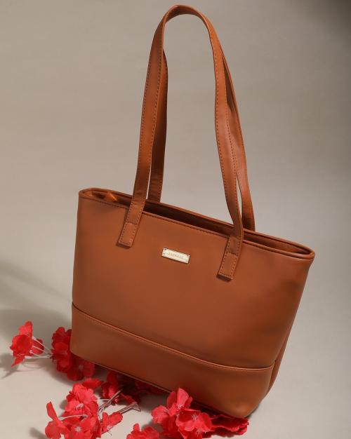 Panelled Tote Bag with Zip Closure