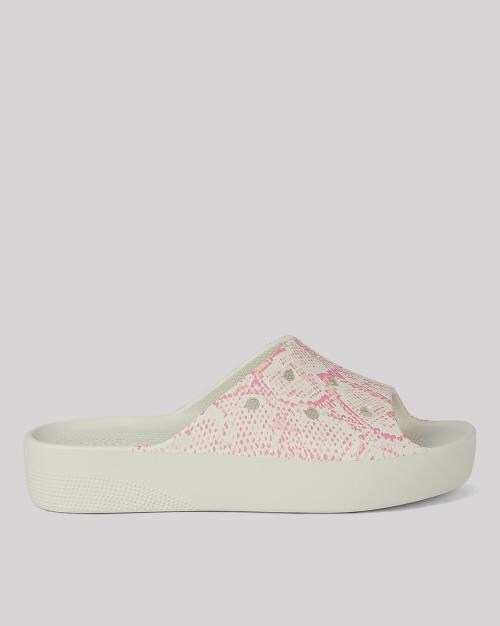 Classic Platform Snake Print Sliders