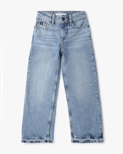 Heavy-Wash Skater Fit Jeans