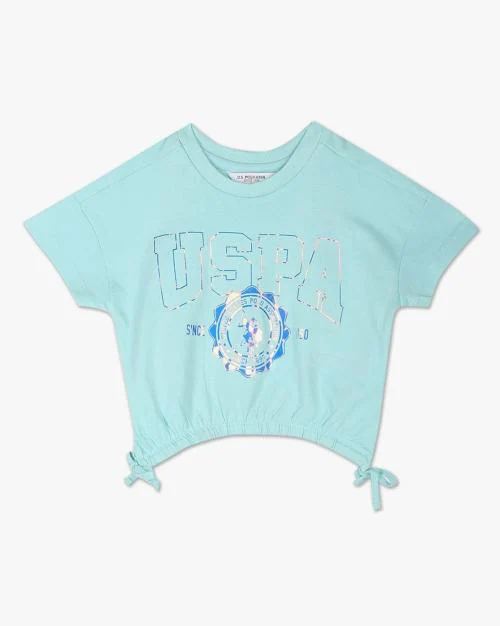 Brand Print Round-Neck T-Shirt