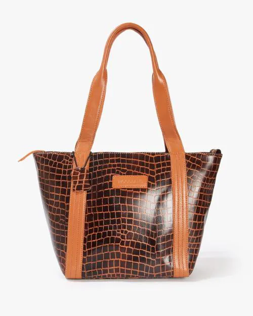Croc-Embossed Tote Bag