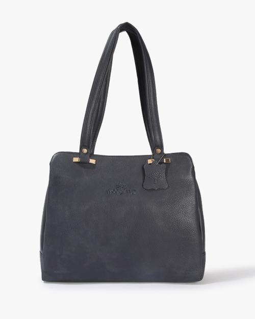 Leather Tote Bag with Zip Closure