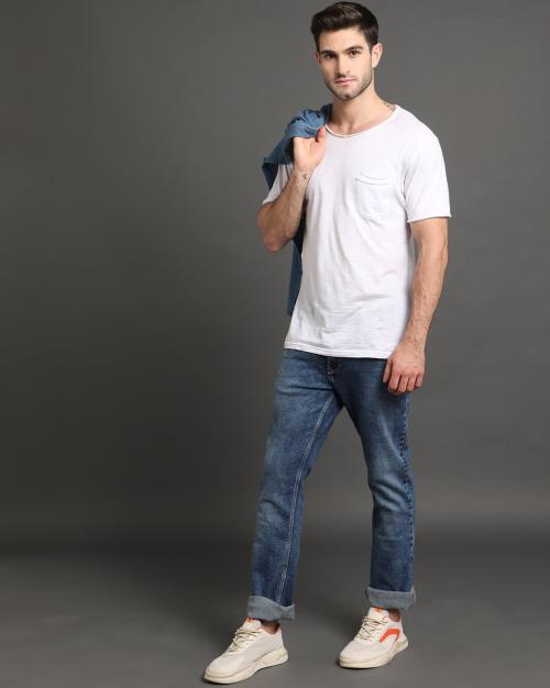 Men Heavy-Wash Rafer Fit Jeans
