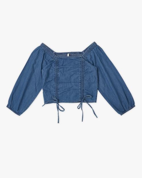 Off-Shoulder Denim Top