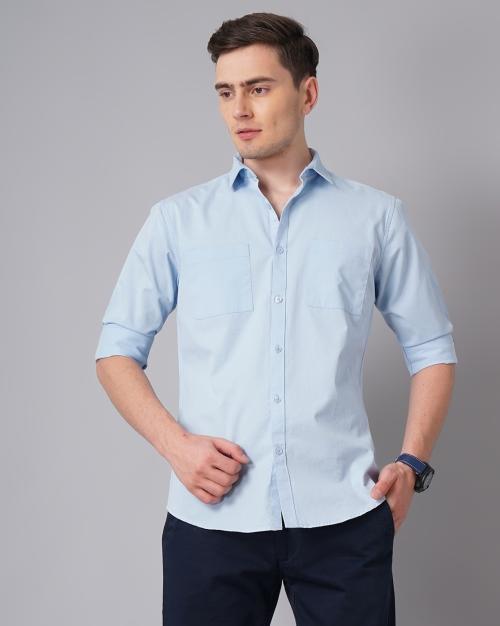 Buy Men Slim Fit Shirt with Patch Pocket Online at Best Prices in India