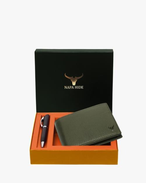 RFID Protected Bi-Fold Wallet with Pen