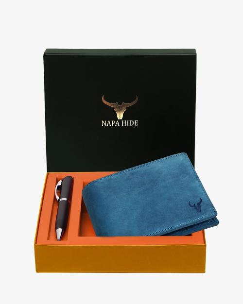 RFID Protected Bi-Fold Wallet with Pen