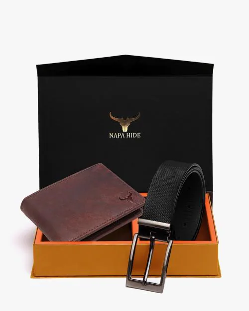 Leather Wallet with Belt