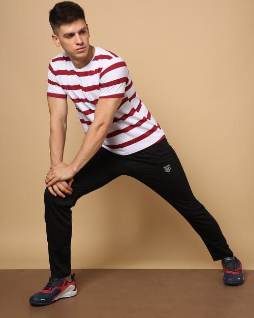 Striped Training T-Shirt with Track Pants