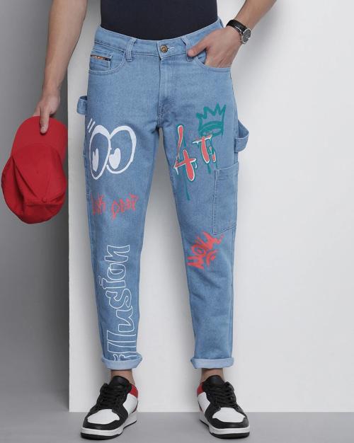 Printed Carpenter Fit Jeans