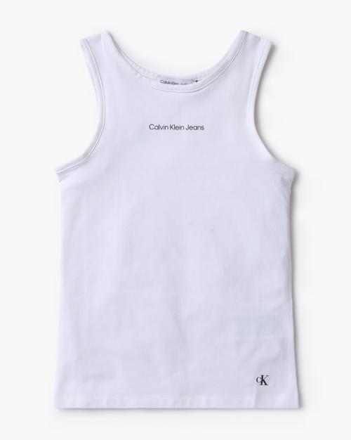 Logo Print Round-Neck Tank T-Shirt