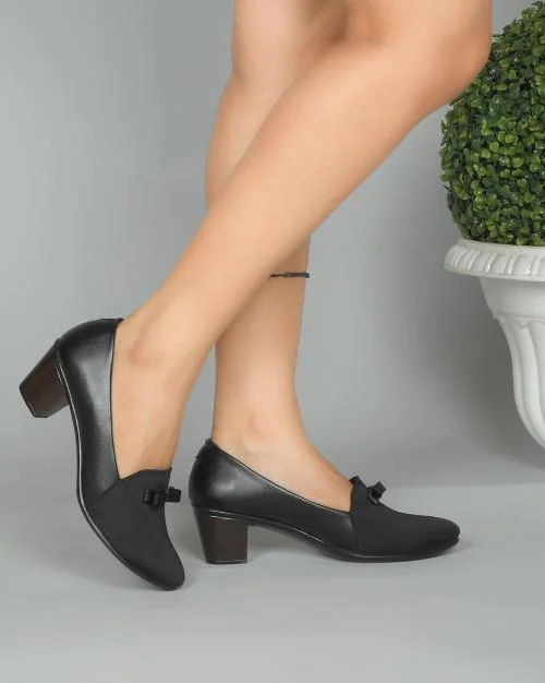 Pointed-Toe Chunky Heeled Shoes