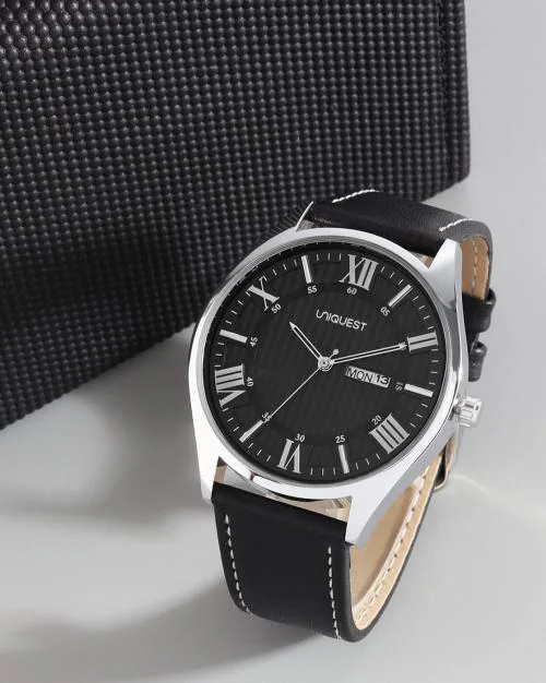 Buy Black Dial Analogue Fashion Watch with Day Date Function And