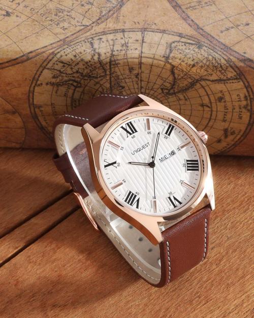 Buy White Dial Analogue Fashion Watch with Day Date Function And