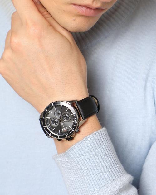 Men LC07530.351 Multifunction Watch with Leather Strap
