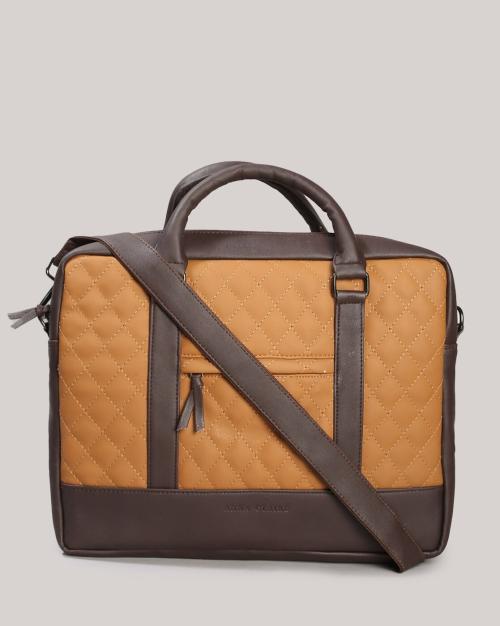 Men Quilted Laptop Messenger Bag