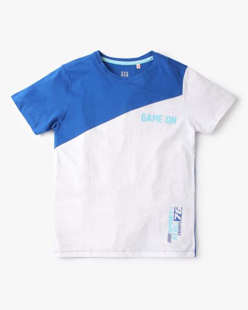 Sustainable Colourblock Crew-Neck Cotton T-Shirt
