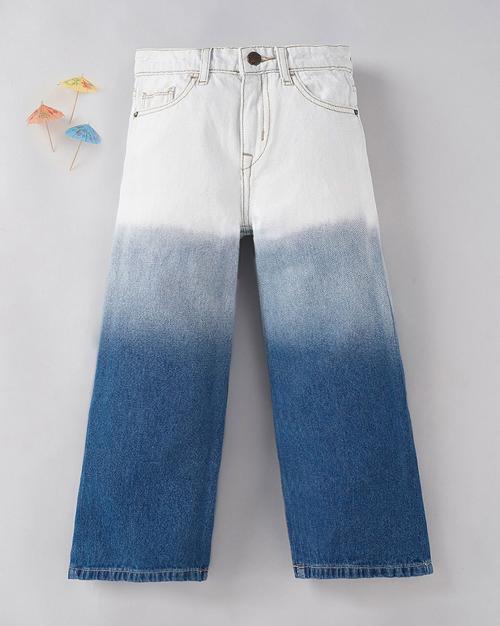 Girls Ombre-Dyed Wide-Leg jeans