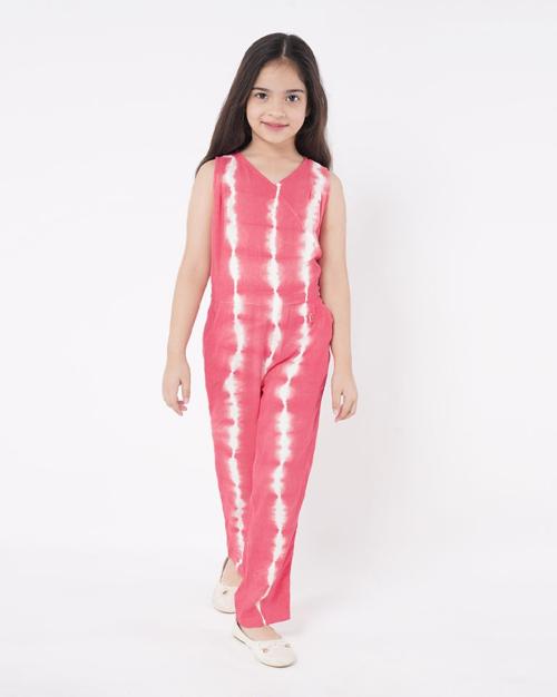 Girls Tie-Dye Print Jumpsuit
