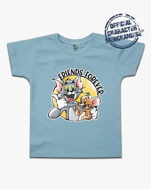 Tom & Jerry Print Round-Neck T-Shirt