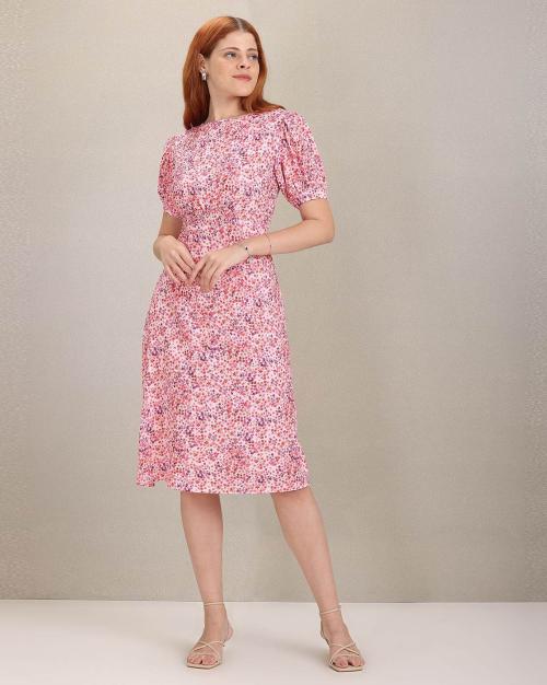 Floral Print A-Line Dress