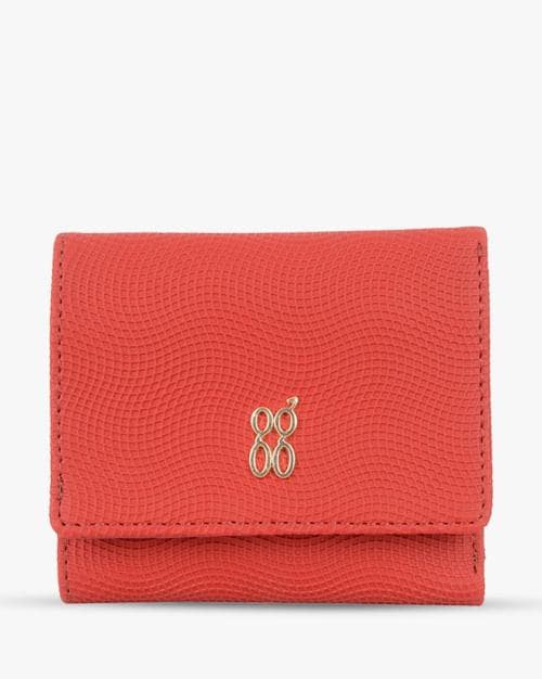 Women Tri-Fold Wallet with Metal Accent