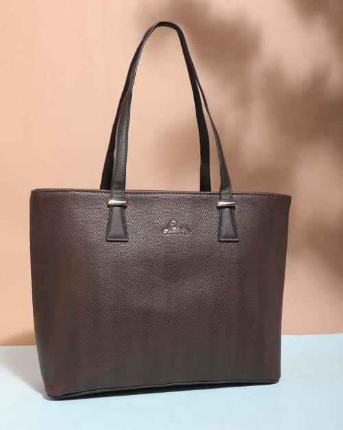 Tote Bag with Metal Logo Accent