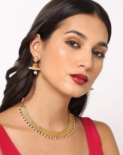 Buy PearlStudded Choker Necklace Set Online at Best Prices in India