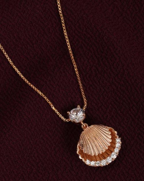 Pearl Inside Shell Design Pendant With Chain