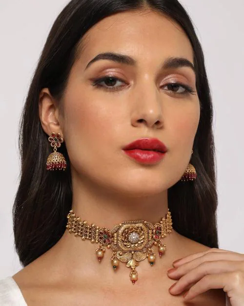 Pota Stone Copper Necklace Set