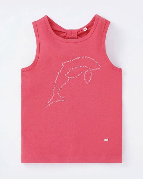 Girls Regular Fit Dolphin Print T-Shirt