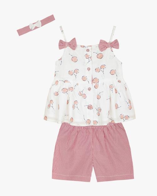 Striped Shorts & Top with Hairhand