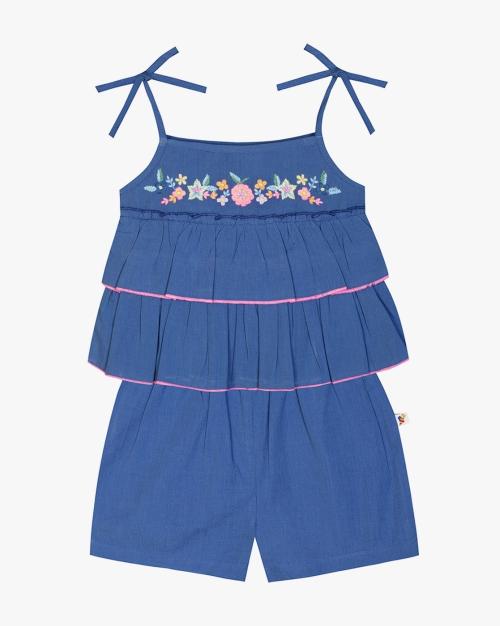 Embroidered Top & Bloomer Set