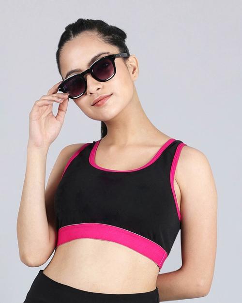 Sports Bra with Contrast Hems