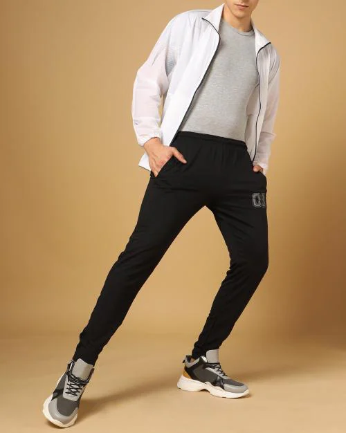 Men Track Pants with Placement Print