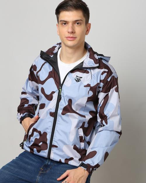 Camouflage Print Hooded Waterproof Jacket