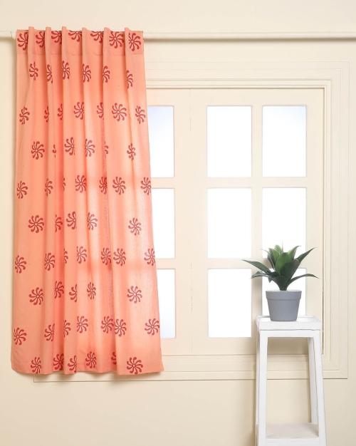 Buy HandDyed Handblock Print Cotton Window Curtain Online at Best