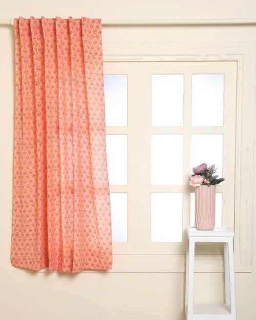Buy Hand Dyed Handblock Print Cotton Window Curtain Online at Best