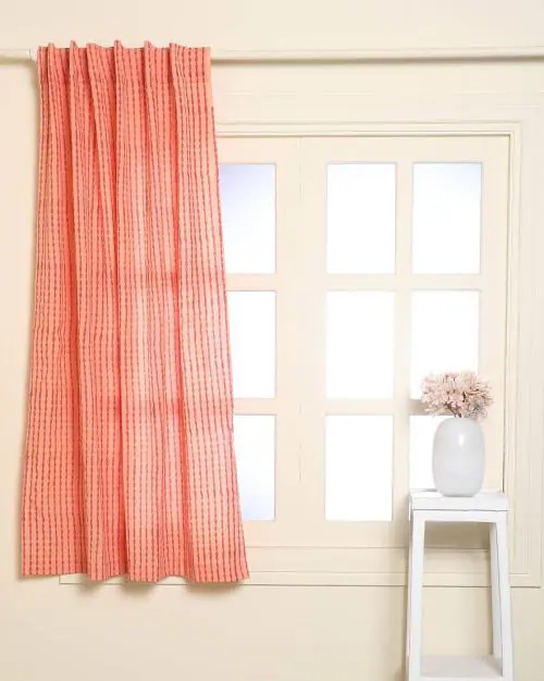 Buy HandDyed Handblock Print Cotton Window Curtain Online at Best