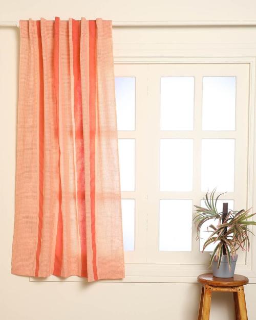 Buy Hand Dyed Handblock Print Cotton Window Curtain Online at Best