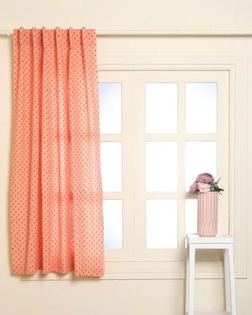 Buy HandDyed Handblock Print Cotton Window Curtain Online at Best