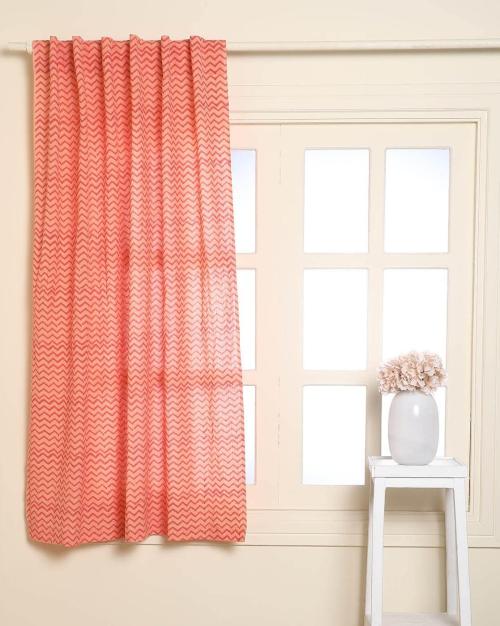 Buy Hand Dyed Handblock Print Cotton Window Curtain Online at Best