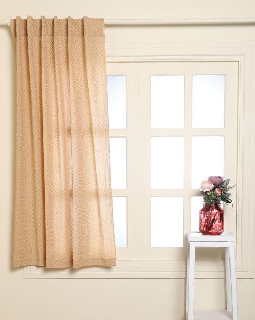 Buy Hand Dyed Handblock Print Cotton Window Curtain Online at Best