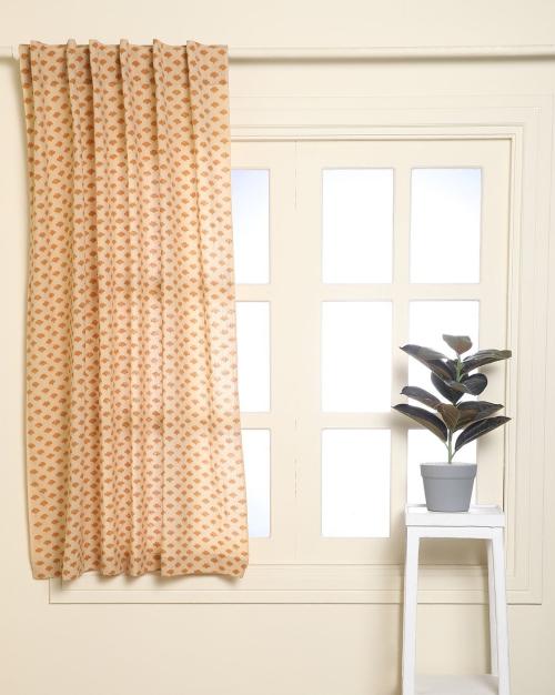 Buy Hand Dyed Handblock Print Cotton Window Curtain Online at Best