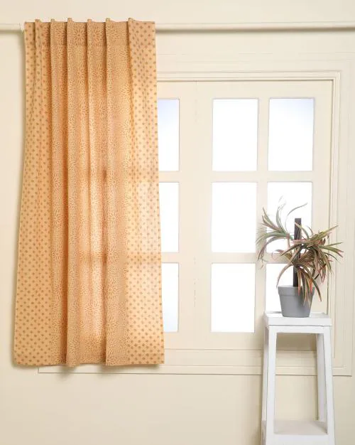 Buy Hand Dyed Handblock Print Cotton Window Curtain Online at Best